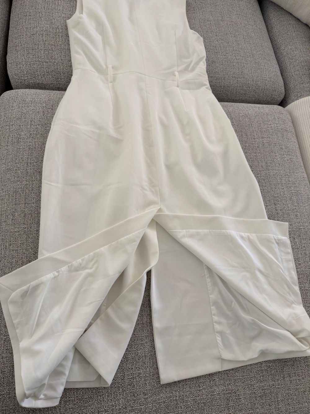 NWT Riva White Double-Breasted Sleeveless Trench Dress - Picture 13 of 14